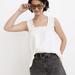 Madewell Tops | Madewell Ivory Sleeveless Knit Lightspun Ruched-Strap Tank Top | Color: White | Size: Various