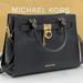 Michael Kors Bags | Michael Kors Hamilton Meidum Satchel Shoulder Crossbody Bag Black Color Nwt | Color: Black/Gold | Size: Medium 13" (L) X 9"(H) X 5"(D)