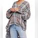 Free People Tops | Free People Come On Over Plaid Oversized Buttonfront Long Sleeve Women’s Top S/P | Color: Red/Yellow | Size: S