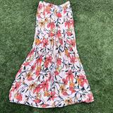 Free People Skirts | Free People Pink Floral Long Skirt Size 0 Xs Maxi | Color: Pink/Red | Size: 0
