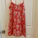 Free People Dresses | Free People Coral Orange Floral Mini Dress Size 8 | Color: Orange/Pink | Size: 8