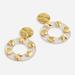 J. Crew Jewelry | J Crew Acetate Coastal Shell Charm Pierced Earrings Nwt | Color: White | Size: Os