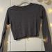 Brandy Melville Tops | Cropped Gray Brandy Melville Long Sleeve Gray Top | Color: Gray | Size: One Size