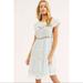 Free People Dresses | Free People Retro Kitty Crochet Mini Dress Ivory Blue Combo Size Xs | Color: Blue/White | Size: Xs