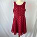 Disney Dresses | Hpdisney Maroon Polka Dot Sleeveless A-Line Dress Decorative Buttons-Size 12 | Color: Red | Size: 12