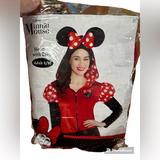 Disney Tops | Disney Minnie Mouse Hoodie With Ears Adult Sm/Med Brand New! | Color: Red | Size: Adult Small/Medium