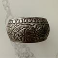 Anthropologie Jewelry | Anthropologie Vintage Silver Engraved Embossed Cuff Bracelet | Color: Silver | Size: 3 1/4" Wide