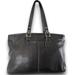 Coach Bags | Coach Hampton Vintage Oversized Black Leather Tote White Stitching Silver Accent | Color: Black/Silver | Size: Os