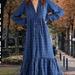 Free People Dresses | Free People Edie Maxi Dress. | Color: Black/Blue | Size: S