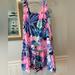 Lilly Pulitzer Dresses | Lilly Pulitzer Skyelar Tank Dress Floral Sugar Mambo Ruffle Beach Tunic Euc, M | Color: Blue/Pink | Size: M