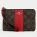 Coach Bags | Coach Signature Monogram Brown/Red Wristlet | Color: Brown/Red | Size: Os