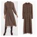 Madewell Dresses | Madewell Georgette Smocked-Neck Midi Dress In Folktale Paisley Size Small | Color: Brown/Tan | Size: S