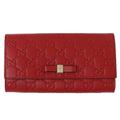 Gucci Accessories | Gucci Wallet Women's Long Shima Leather Red 388679 Ribbon | Color: Red | Size: Os