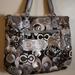 Coach Bags | Coach Poppy Metallic Tote Bag Browns And Grays. Gray Leather Handles & Trim.Euc | Color: Brown/Cream | Size: Os