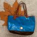 Dooney & Bourke Bags | Dooney & Bourke Blue Patent Leather And Brown Suede Tote Bag | Color: Blue/Brown | Size: Os