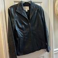 Nine West Jackets & Coats | Nine West Black Zip-Front Leather Jacket, Size Medium | Color: Black | Size: M