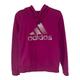 Adidas Tops | Adidas Hoodie Sweatshirt Womens Small Hot Fuchsia Pink Pullover Silver Spellout | Color: Pink/Silver | Size: S