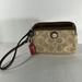 Coach Bags | Coach Wallet Wristlet. Gold And Tan Color. Leather Strap. | Color: Gold/Tan | Size: Os