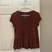 American Eagle Outfitters Tops | American Eagle Outfitters Soft & Sexy Babydoll Lace Short Sleeve Shirt Top S | Color: Orange/Red | Size: S