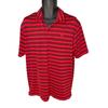 Under Armour Shirts | Large Loose Fit Under Armour Red Stripe Golf Polo Ss Shirt Mens | Color: Red | Size: L