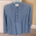 J. Crew Tops | J. Crew Womens, Denim Classic-Fit Long Sleeve Tunic Blouse, M, Like-New | Color: Blue | Size: 8