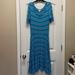 Lularoe Dresses | Lularoe Nicole Blue Striped Dress Size Xl | Color: Blue/Pink | Size: Xl