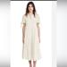 Madewell Dresses | Madewell Womens Tie-Sleeve Tiered Midi Dress In Swiss Dot Pullover White S | Color: White | Size: Xs
