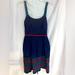 Anthropologie Dresses | Anthropologie, Size 4 Thick Cotton Dress Fully Lined With Embroidery | Color: Blue/Orange | Size: 4