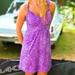 Athleta Dresses | Athleta Nearly Knotical Purple Paisley Short Dress Size 4 | Color: Purple | Size: 4