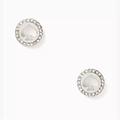Kate Spade Jewelry | Kate Spade Spot The Spade Pave Halo Spade Studs, Clear/ Silver | Color: Silver | Size: Os