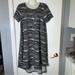 Lularoe Dresses | Lularoe Simply Comfortable Black & Gray T Shirt Style Dress With Pocket Sz Med | Color: Black/Gray | Size: M