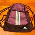 Adidas Bags | Adidas Drawstring Backpack. Great Condition. Black Corded Adjustable Straps. | Color: Black/Green | Size: Os