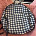 Kate Spade Bags | Kate Spade, Large Blue And White Checkered Backpack With Extra Front Zipper Part | Color: Blue/White | Size: Os