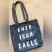 American Eagle Outfitters Bags | American Eagle Outfitters Blue Jean Denim Tote Bag | Color: Blue/White | Size: Os