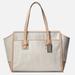 Coach Bags | Coach F27727 Taylor Foiled Silver Leather Trim Carryall Shoulder Bag Tote | Color: Cream/Silver | Size: Os