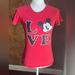 Disney Tops | Disney Red Mickey Mouse “Love” Size Xs | Color: Black/Red | Size: Xs