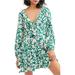 Free People Dresses | Free People Womens Floral Mini Ruffled Dress, Green, Dm | Color: Green | Size: Xs