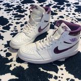 Nike Shoes | Air Jordan Retro 1 Court Purple W Size10 Og All White Court Purple Jordan | Color: Purple/White | Size: 10