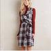 Anthropologie Dresses | Anthropology 11-1 Tylho Plaid Tie Wrap Dress Size Small P 100% Catton | Color: Brown/Cream | Size: Sp