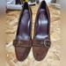 Coach Shoes | Coach Brown Suede Leather Heels Mandel Size 8.5 | Color: Brown | Size: 8.5