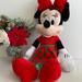 Disney Holiday | Disney Minnie Mouse Christmas Plush Toy Decoration Large Red Dress | Color: Green/Red | Size: 22”