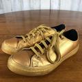 Converse Shoes | Converse Kids Gold Lace Up Low Top Sneakers Sz 5 | Color: Gold | Size: 5g