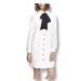 Kate Spade Dresses | Kate Spade Long Sleeve Button Front Peter Pan Collar Bow Tie White Dress Size 4 | Color: White | Size: 4