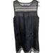 Madewell Dresses | Madewell Size 0 Black Sleeveless Organza Dushkeer Embroidered Sheer Panel Dress | Color: Black | Size: 0