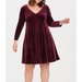 Torrid Dresses | New Torrid Mini Velvet Fluted Dress | Color: Purple | Size: 2x