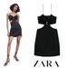 Zara Dresses | Black Zara Satin Mini Dress | Color: Black | Size: M