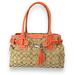 Coach Bags | Coach Hampton Signature Satchel Carryall Bag | Coral, Tan, And Brown | Color: Pink/Tan | Size: Os