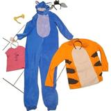 Disney Costumes | Complete Family Winnie The Pooh Halloween Costume Set Piglet Eeyore Tigger Pooh | Color: Blue/Orange | Size: Men's Women's And Kids