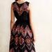 Anthropologie Dresses | Anthropologie Tanvi Kedia | Black Multicolored Boho Embroidered Flowy Dress 0 | Color: Black/Orange | Size: 0