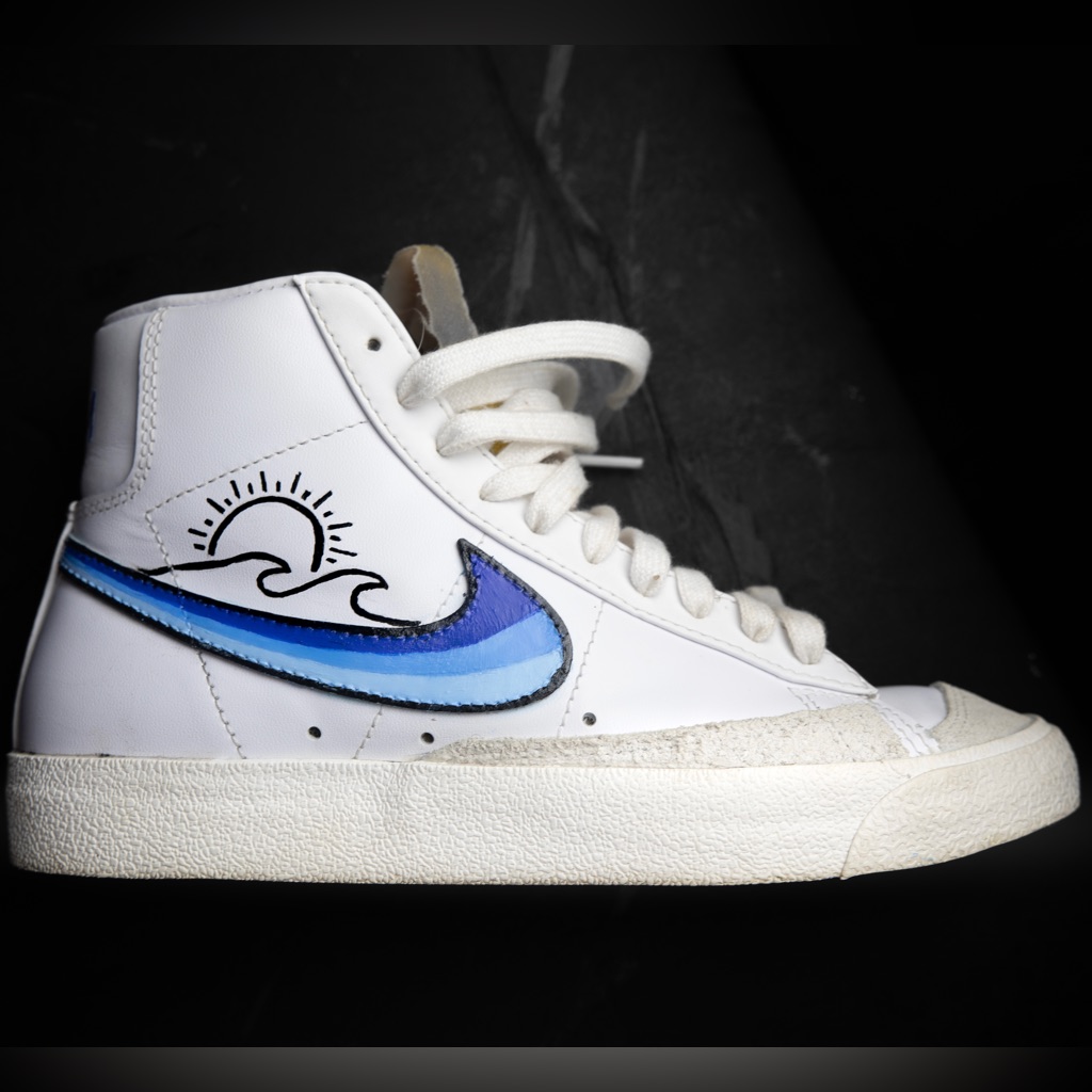 Nike Shoes | Custom Nike Blazers, Nike Blazers | Color: Blue/White | Size: Various